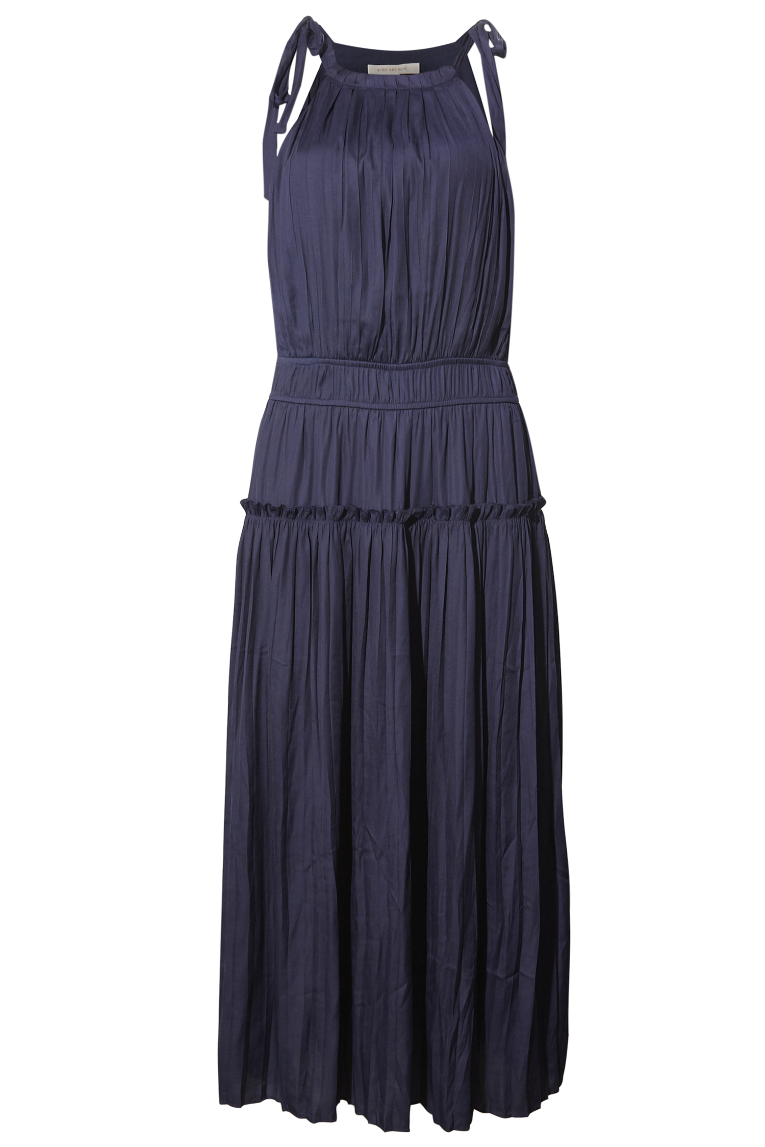 Skies are Blue Pleated Halter Dress