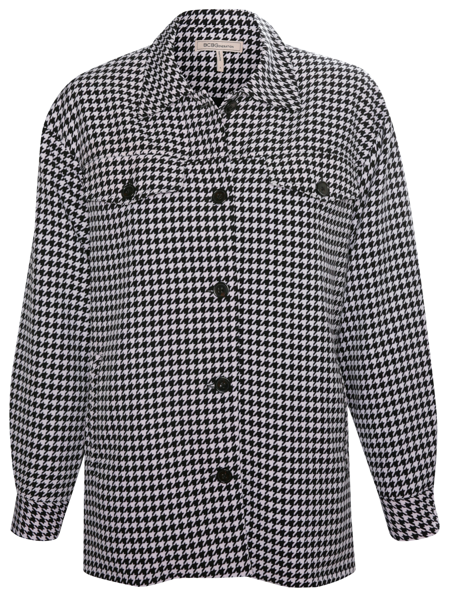 BCBGeneration Woven Houndstooth Long Jacket