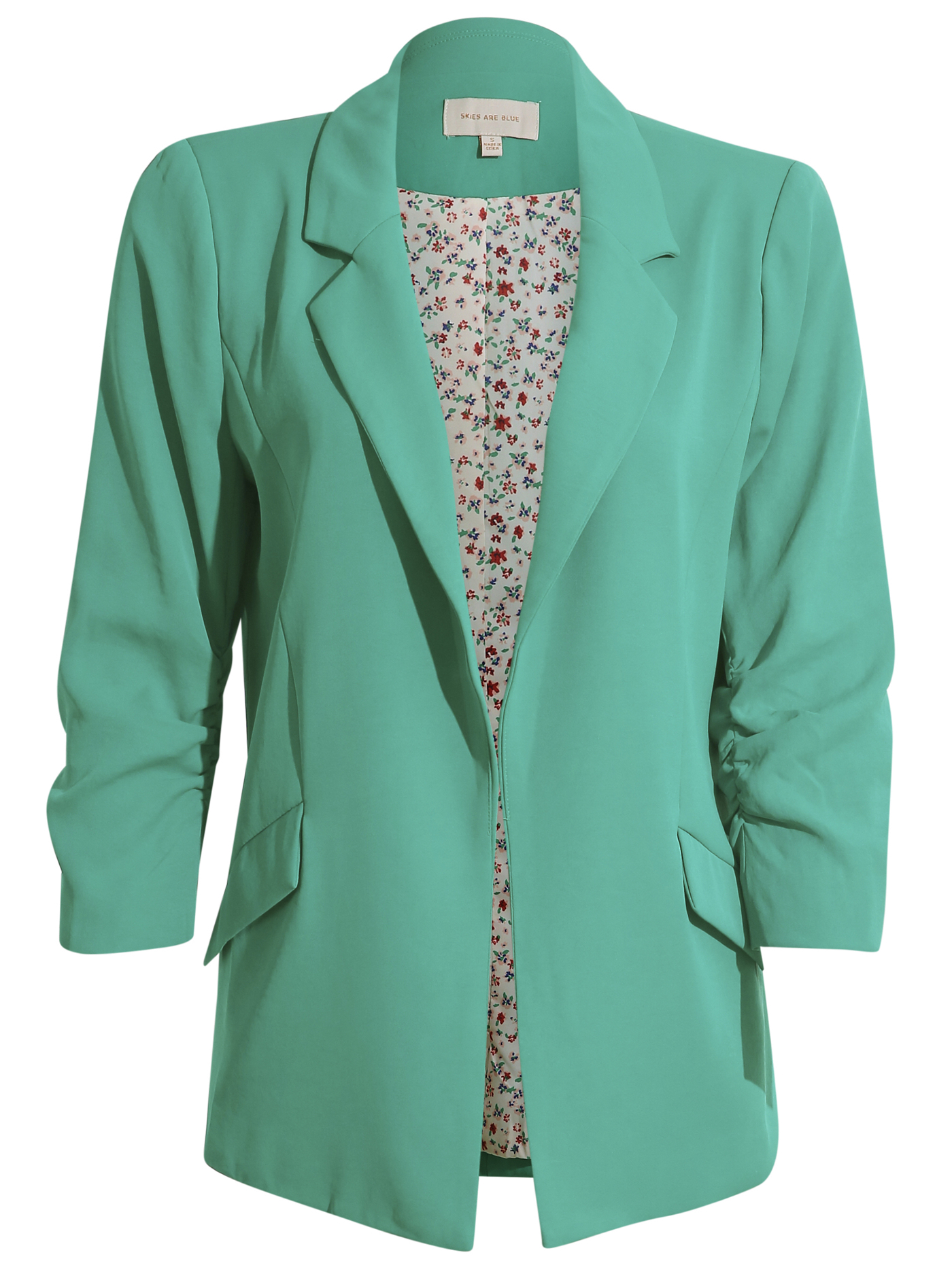 Shirred Sleeve Blazer