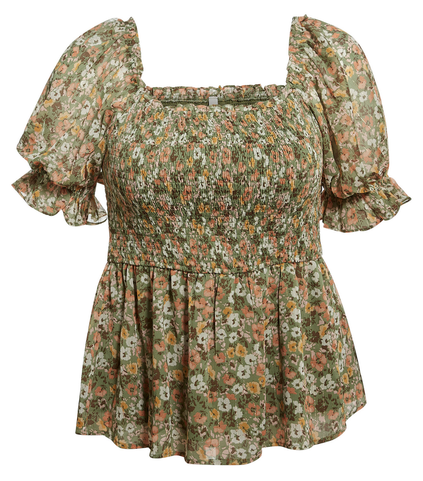 Floral Print Smocked Top